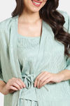 Zivame Coral Glaze Woven Robe - Granite Green — thumbnail 6